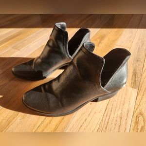 Bar III Black Leather Ankle Boots